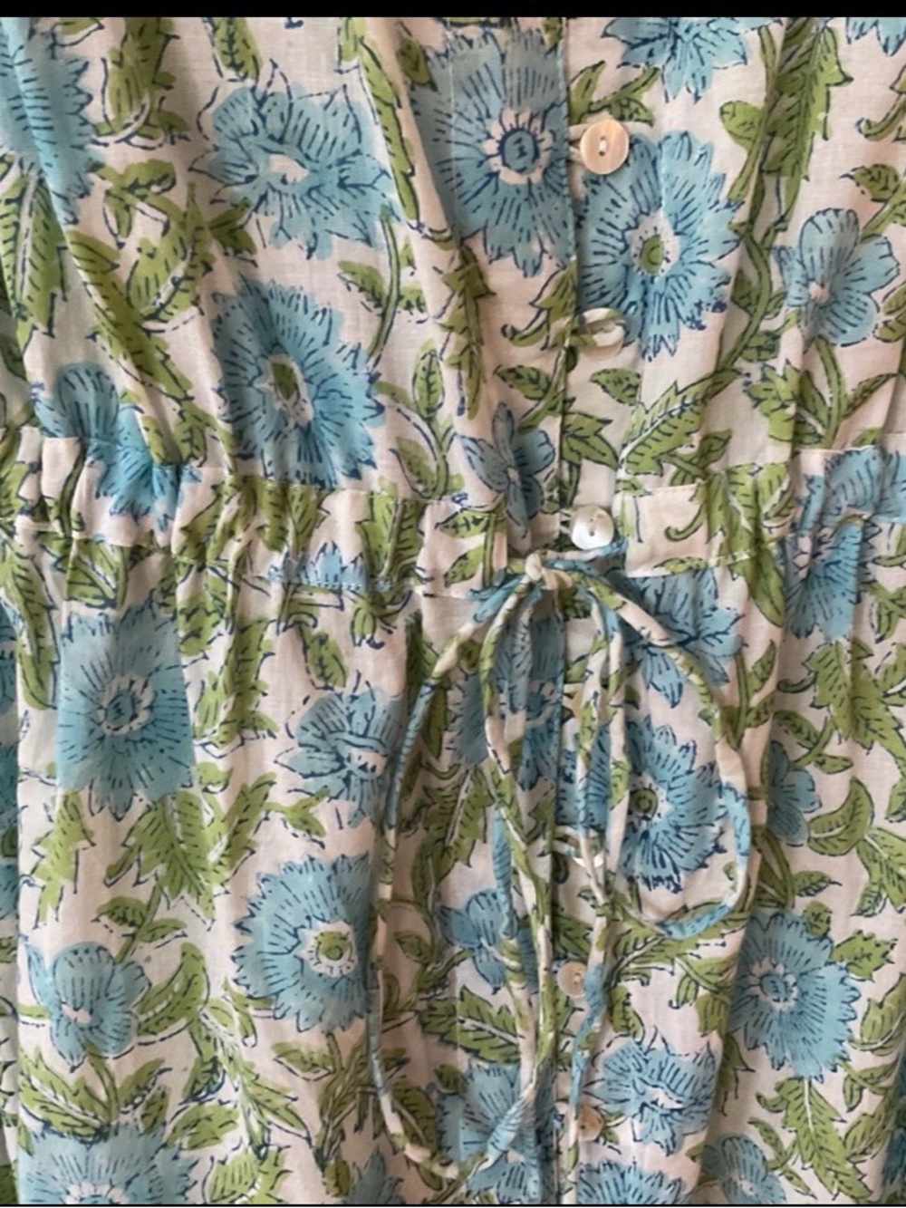 India print block M dress with ruffles on sleeves & neck - Picture 6 of 12